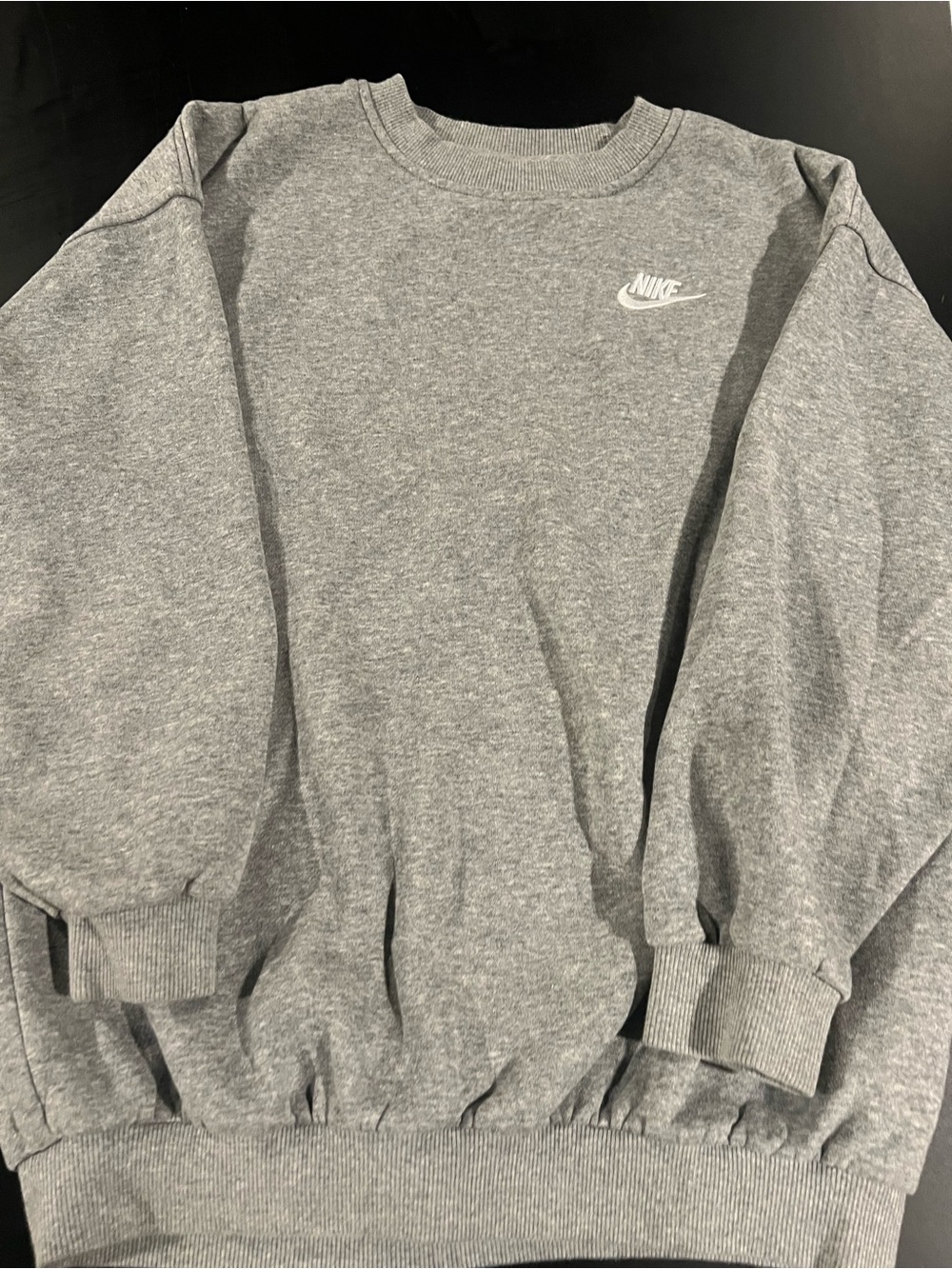 Nike Gray Kids Crewneck Sweatshirt with White Logo